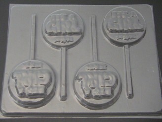 4080 It's A Girl Round Chocolate or Hard Candy Lollipop Mold